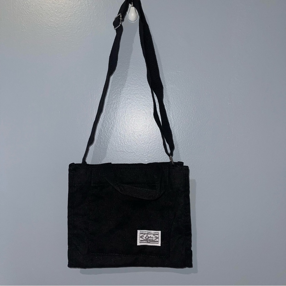 Mini black tote bag - Shoulder Bag with adjustable strap